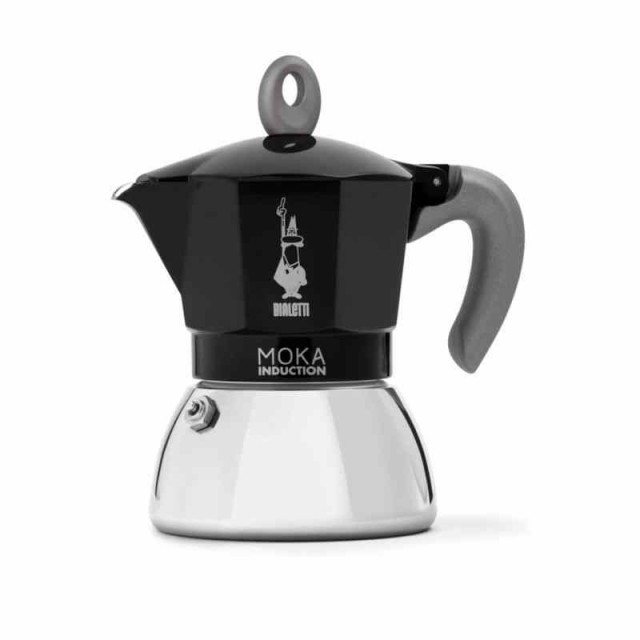 BIALETTI(ビアレッティ) モカ インダクション IH対応 & 直火式 (コーヒーメーカー エスプレッソメーカー マキネッタ) (6カップ ブラック