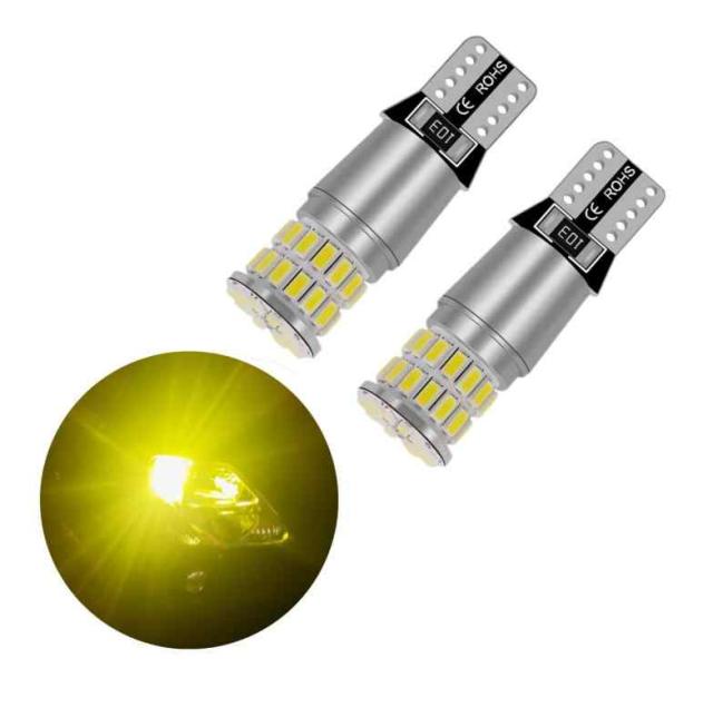 スーパーブライト 12V 24V 兼用 T10 ポジション LED トラック 車 ポジションランプ ポジション球 爆光 2個 (ゴールデンイエロー)