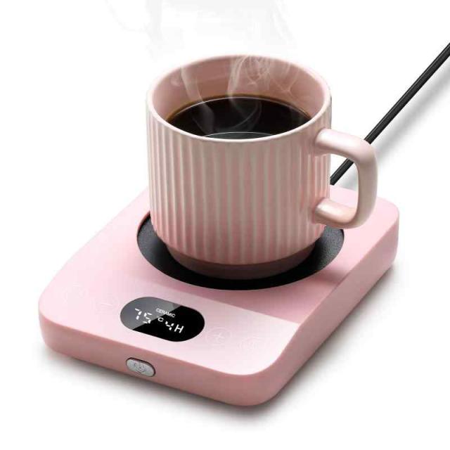 Kyerlish カップウォーマー コーヒーウォーマー 保温コースター マグカップウォーマー ドリンクウォーマー 【新登場プレゼント・9段階温度設定・最高85℃】 重力センサー付き 静音 保温 1-9H自動電源オフ 水/お茶/コーヒー/牛乳など飲み物 加熱の通販は 4,818円