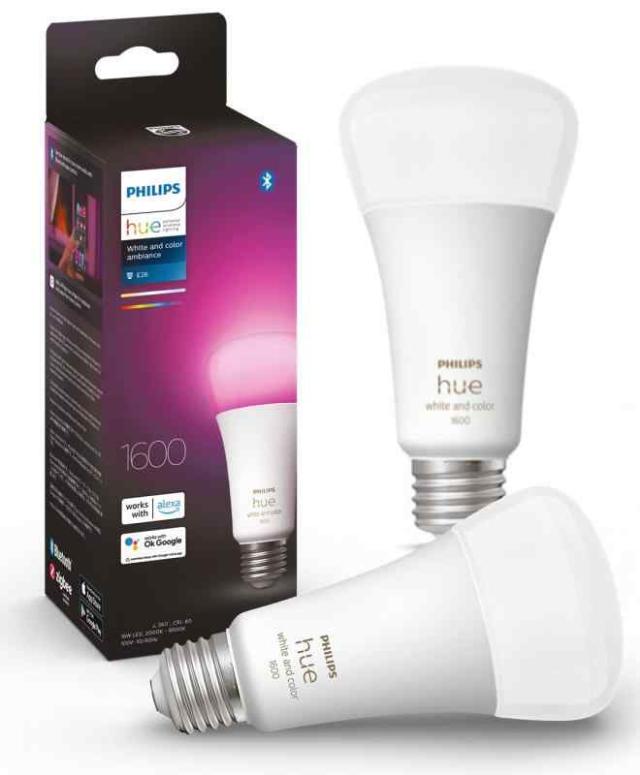 フィリップスヒュー(Philips Hue) スマート電球 E26 100W相当 フルカラー 2個 - スマート照明 Alexa対応 1600lm マルチカラー 1600万色 電球色 昼白色 調光 調色 スマートホーム 間接照明 LED スマートライト 音