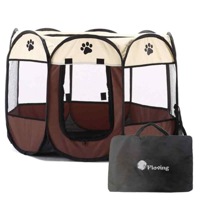 Floving 八角形ペット 折りたたみサークル プレイサークル ペットテント 犬 ゲージ 折りたたみ ペットハウス ペット用ケージ サークル ケージ アウトドア コンパクト 屋外 屋内 犬 メッシュサークル お出かけ用品 (S(74*74*43cm), の通販は