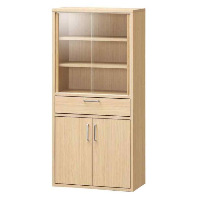 白井産業(Shirai) 食器棚 カップボード キッチン収納 ガラスキャビネット