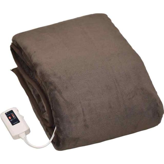 [山善] ふわふわもこもこ 電気掛・敷毛布 (丸洗い可能) 188×130cm 表面フランネル・裏面プードルタッチ仕上げ 室温センサー付 YMK-F43P(T)