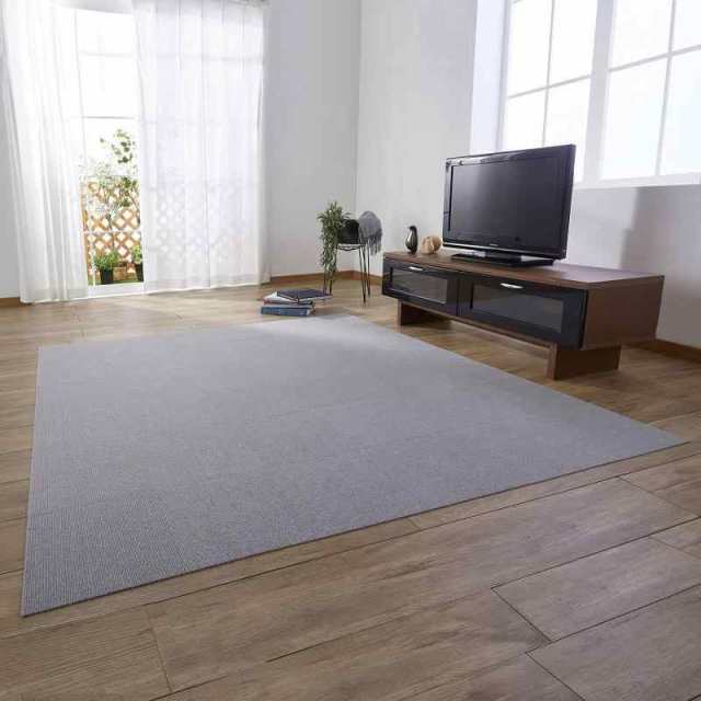 サンコー カーペットタイプ ずれない タイルカーペット おくだけ吸着 タイルマット ジョイントマット (30×30cm, グレー)の通販は