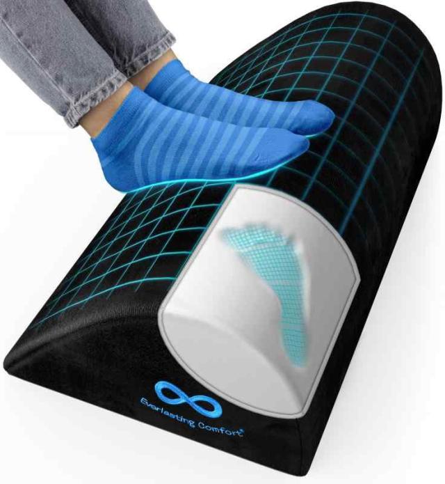 Everlasting Comfort エバーラスティング・コンフォート] オフィス用フットレスト・足台・デスク用 足置き 洗えるカバー付き足乗せ台 デスク用 足置きクッション- 誕生日 プレゼント-フットレスト デスク下の通販は 5,208円