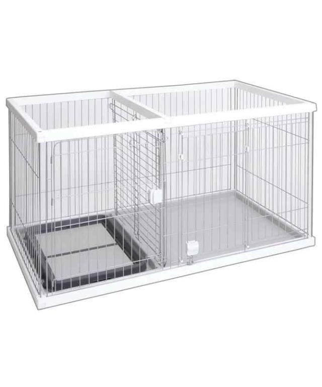 ペティオ (Petio) 犬用 ドッグルームサークル (ホワイト, ワイド)