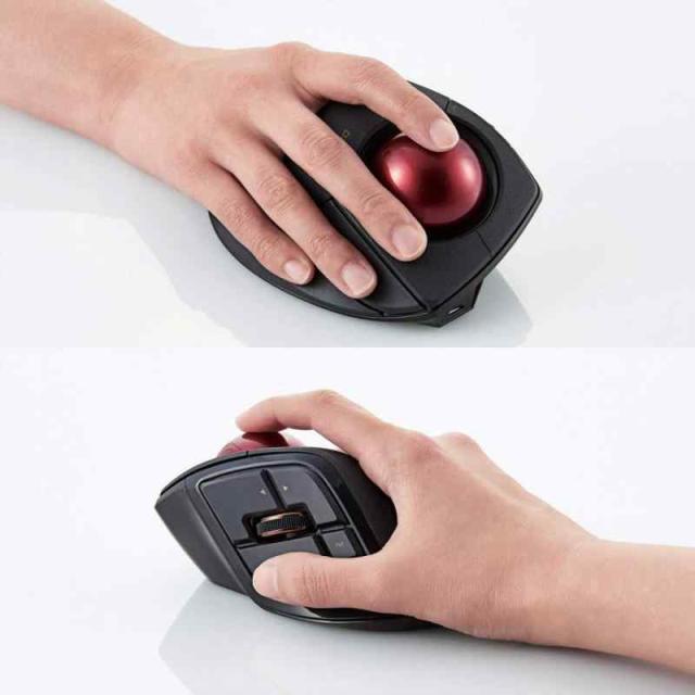 エレコム トラックボールマウス/人差指/8ボタン/有線/無線/Bluetooth/ブラック