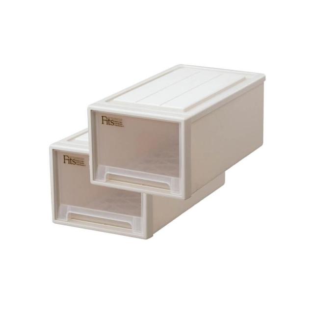 【通販限定2個セット】天馬 収納ボックス フィッツケース クローゼット 幅30×奥行53×高さ23cm 収納ケース たわみにくい 衣装ケース 日本製 【色 カプチーノ】 【サイズ M-30】
