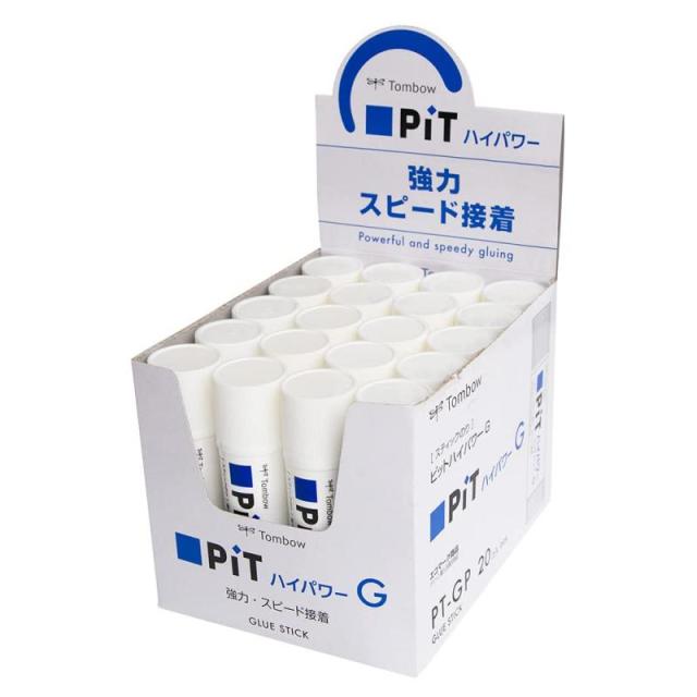 トンボ鉛筆 スティックのり PiTハイパワー Gサイズ (強力・スピード粘着) (40g) 20本 PT-GP-20P