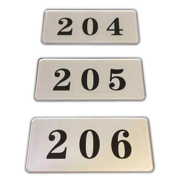 Seagron ルームナンバー プレート 部屋番号 ドア番号 番号プレート おしゃれ アクリル製 3.5×8cm×0.2cm… (204+205+206, シルバー)