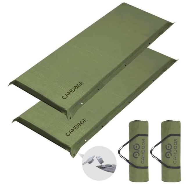 CAMDOOR キャンプ マット エアーマット 厚手 10cm【30秒自動膨張・より広い】R値 6.8 インフレーターマット 車中泊マット コンパクト 自動膨張 キャンパー 無限連結可能 キャンプ用品 防水防潮 安全無臭 持ち運び便利 簡単収納 収納袋付き