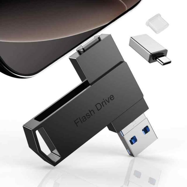 4in1 USBメモリ フラッシュメモリ データ保存 外付けはメモリ (256GB ブラック)