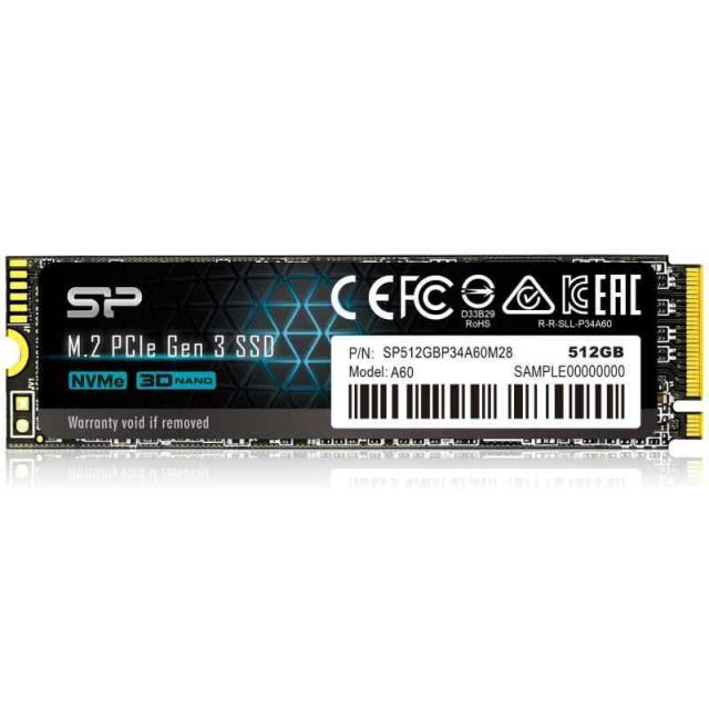 シリコンパワー NVMe PCIe Gen4 M.2 2280 SSD (512GB PCIe3.0 A60シリーズ)