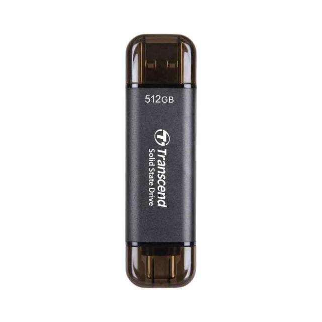 トランセンドジャパン トランセンド ポータブルSSD 512GB 高速 最大1050 MB/s 超小型,軽量11g Type-A/Type-C 両対応 PS4/PS5 動作確認済 USB 10Gbps TS512GESD310C