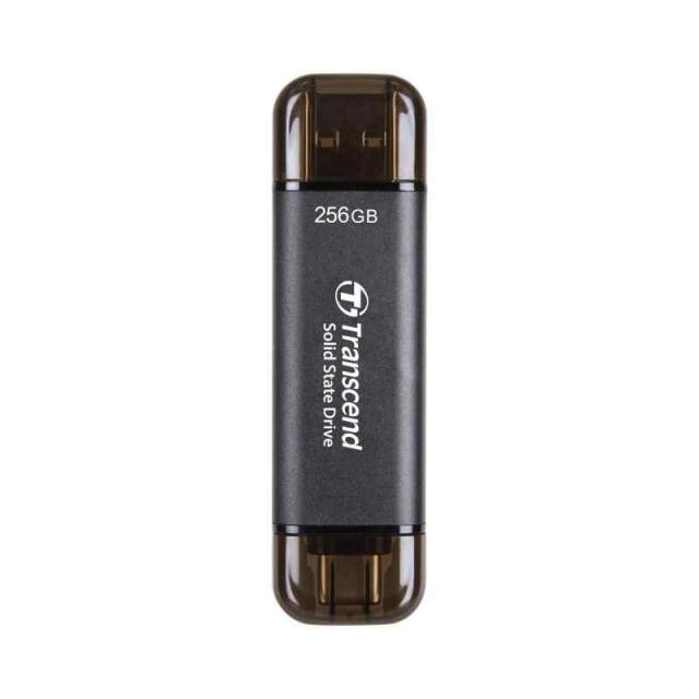 トランセンドジャパン トランセンド ポータブルSSD 256GB 高速 最大1050 MB/s 超小型,軽量11g Type-A/Type-C 両対応 PS4/PS5 動作確認済 USB 10Gbps TS256GESD310C