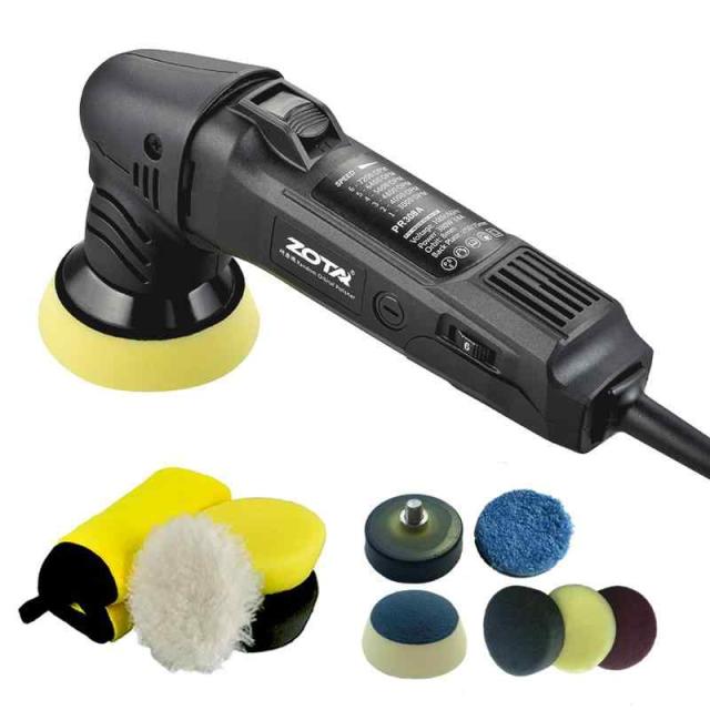 ？ZOTA ミニポリッシャー,50mm/75mmダブル裏板電動ポリッシャー 車，100V六段変速 3000-7200RPM 恒定回転速度ポリッシャー 小型，8mmポリッシャー ダブルアクション，車のディテールや狭いカーブ、ヘッドライトやAピラーの周りの傷に