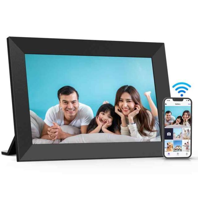 FANGOR デジタルフォトフレーム Wi-Fi 10.1インチ 1280*800解像度 32GB内蔵 SDカード拡張可 写真/動画/天気予報 スライドショー 誕生日 母の日 父の日 敬老の日 初心者向け (ブラック)