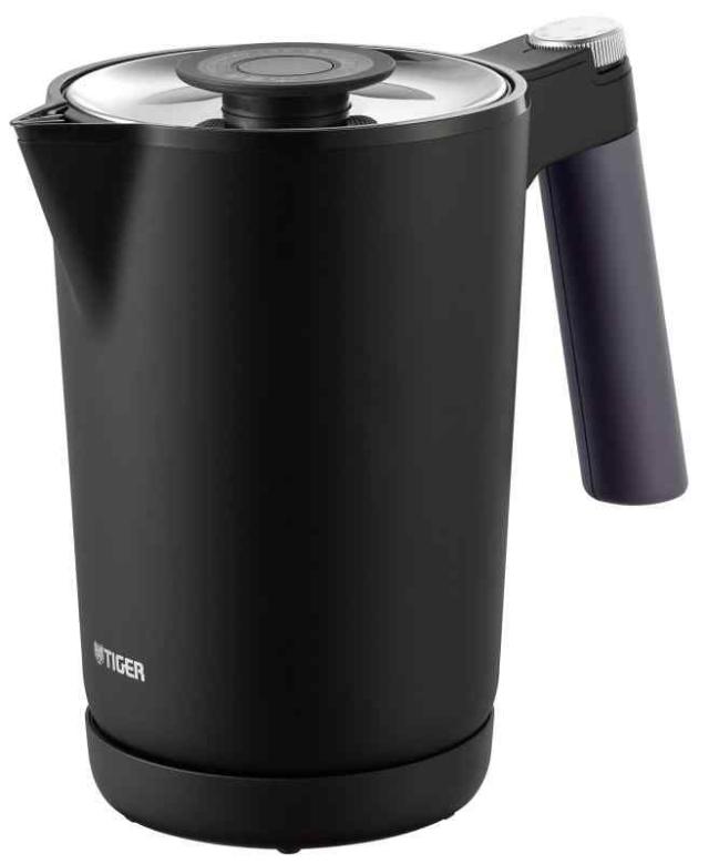 タイガー魔法瓶(TIGER) 電気ケトル 温度調節機能付き 湯沸かし コーヒードリップ ステンレス 1.0L 転倒お湯漏れ防止 カラだき防止 蒸気レス ブラック PTQ-A100KO