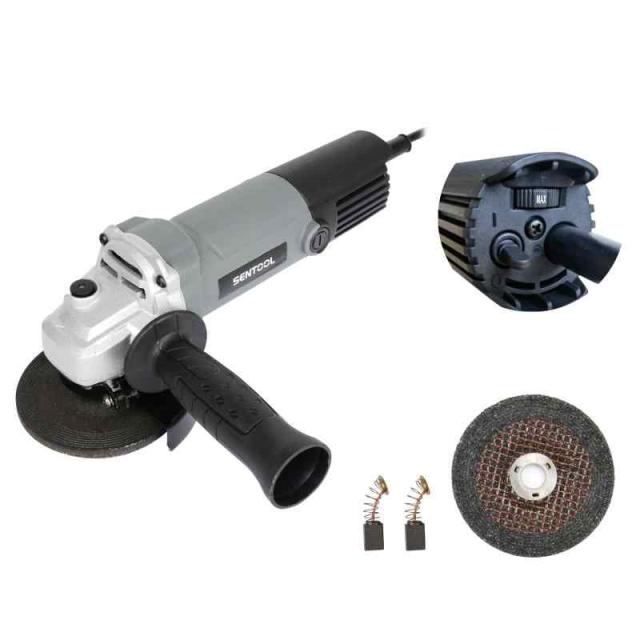 SENTOOL 変速ディスクグラインダー 100mm コード式 無段変速 7段階 1台で5役 AC100V 600W オフセット砥石(研削用）2枚付属 穴径15mm ベビーサンダー 研磨工具 アングルグラインダー TDG100V (7段階変速)