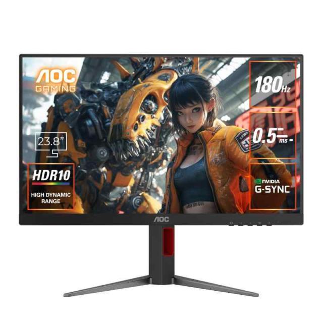 aoc 180hz 0.5msモニター AOC ゲーミングモニター 23.8インチ, 1920×1080@180Hz, 0.5ms, HDMI2.0