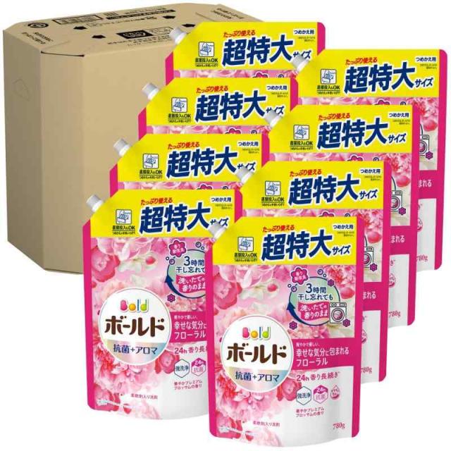 ボールド 洗濯洗剤 液体 プレミアムブロッサム 詰め替え 780g×8袋 [ケース販売]