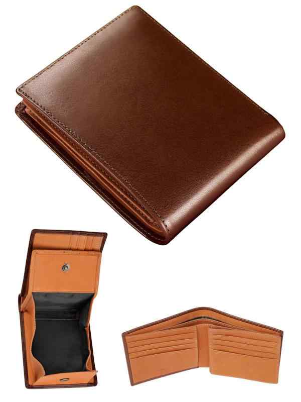 [ファブリツィオ] 財布 メンズ 二つ折り ボックス型 小銭入れ メンズ財布 薄い 柔らかい 使いやすい イタリアン レザー 一流の革職人が作る 大容量 本革 (シャインダークブラウン)