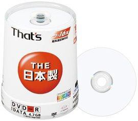 太陽誘電製 Thats DVD-Rデータ用 16倍速4.7GB ホワイト