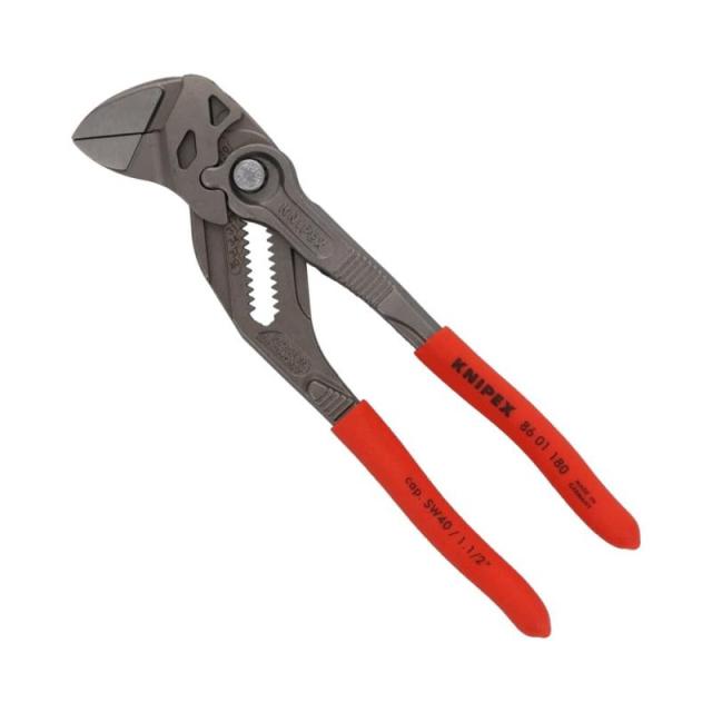 KNIPEX クニペックス 開口範囲調整可能なネジ用ツール プライヤーレンチ プラスチックコーティングハンドル 全長180mm 8601-180SB