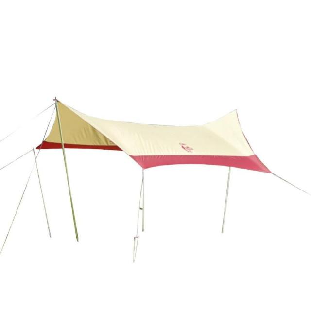 チャムス (CHUMS) ブービーヘキサタープ (本体 : W475×D420cm・収納袋 (本体) : W68×H16×D17cm, ベージュ/レッド)