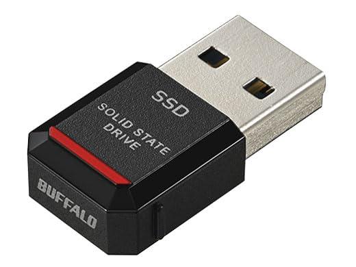 バッファロー SSD 外付け 1TB 極小 コンパクト ポータブル PS5 / PS4 対応 (メーカー動作確認済) USB3.2 Gen2 読込速度 600MB/s ブラック エコパッケージ SSD-PST1.0U3BA