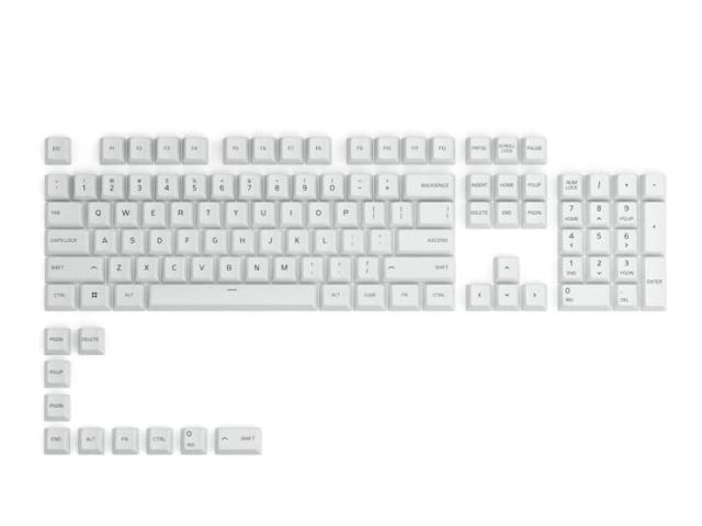 Glorious グロリアス PBT キーキャップ 白 英語配列 フルサイズ テンキーレス コンパクト 全サイズ対応 100% 96% 85% 75% 65% 60% ゲーミング メカニカルキーボード 114キー keycaps pbt