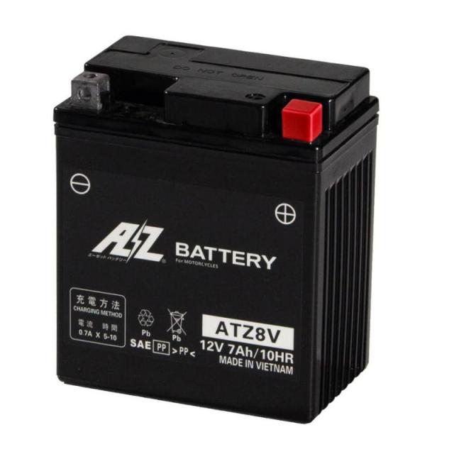 AZ ( エーゼット ) 遮蔽物型 自動二輪車用蓄電池 [ 液入申し受ける済 ]ATZ8V
