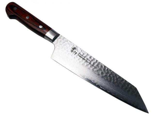 V金10号ダマスカス33層鎚目 剣型牛刀（切付牛刀）190