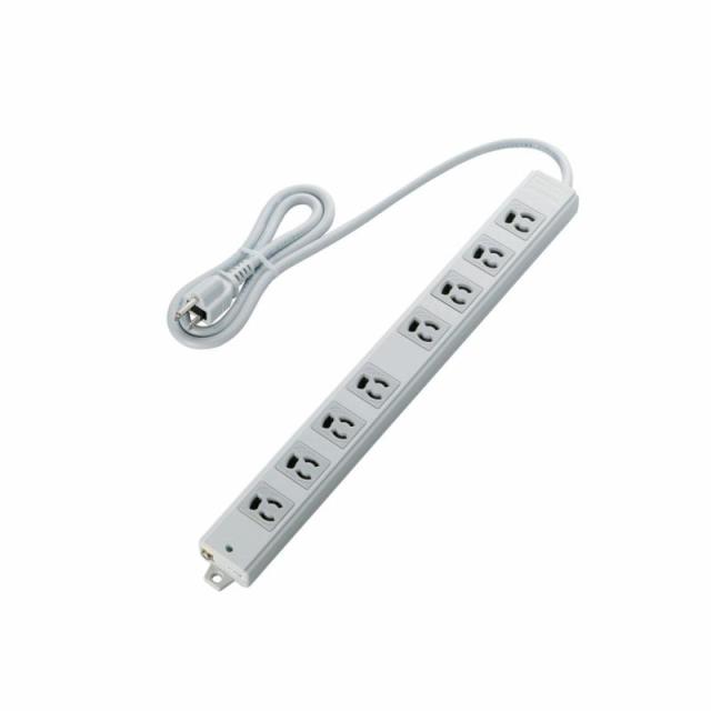 エレコム 電源タップ 抜け止め コンセント 8個口 3Pプラグ マグネット付き 1m グレー T-WRM3810LG/RS