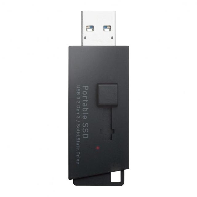 エレコム 外付けSSD 500GB USB3.2(Gen1) PS5/PS4(メーカー動作確認済) 抗菌 抗ウイルス加工 ブラック ESD-EHL0500GBK