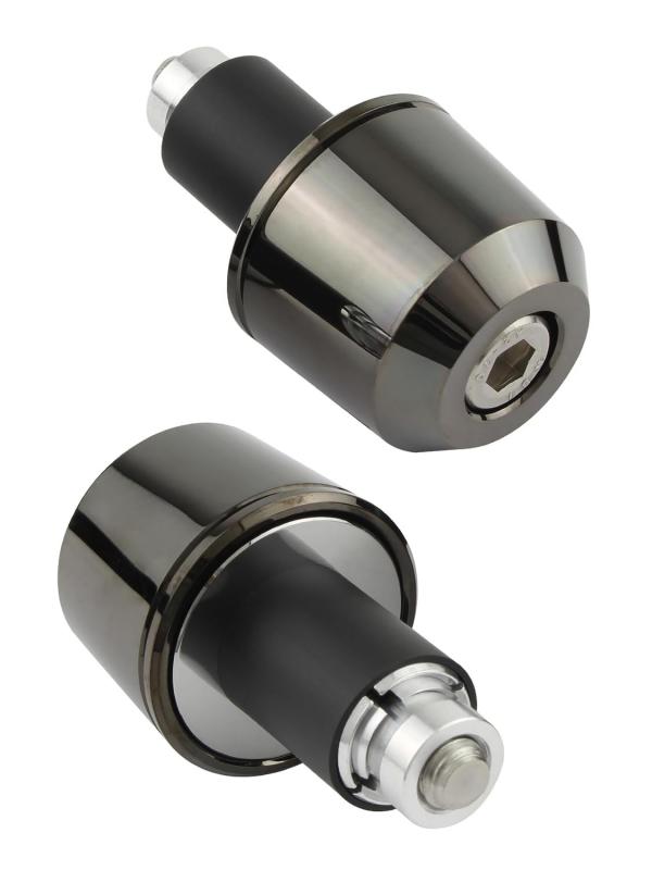 ポッシュ(POSH) バイク用品 ハンドルバーエンド ミドルウェイトバーエンド ユニバーサル ハンドル内径14-19mm対応 (ブラッククローム)