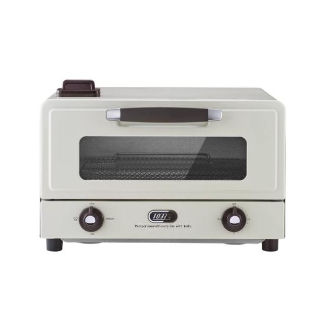 【Toffy/トフィー】 遠赤スチームトースター K-TS6 遠赤外線ヒーター 食パン4枚 サクふわトースト 10ccスチーム オーブン調理 扉外せる レトロ かわいい おしゃれ K-TS6 (アッシュホワイト)