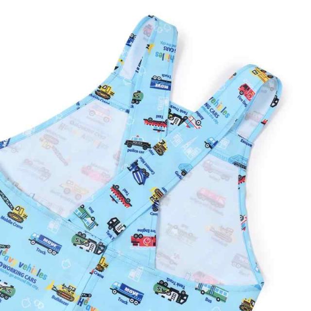 COLORFUL CANDY STYLE バッククロス子どもエプロン(100〜120cm) 撥水ノーアイロン アクセル全開はたらく車 3枚セット 男の子 かっこいい 子供用 子供 エプロン 三角巾 セット キッズエプロン 幼児 小学生 可愛い かわいい お