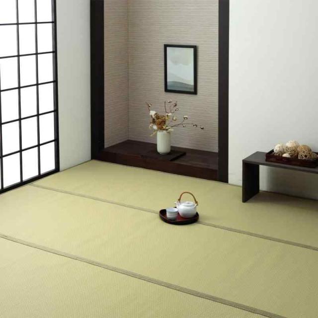 イケヒコ ラグ カーペット 日本製 ミーサ グリーン 江戸間6畳 約261×352cm リバーシブル 丈夫 ペット 国産 ＃1090740121202