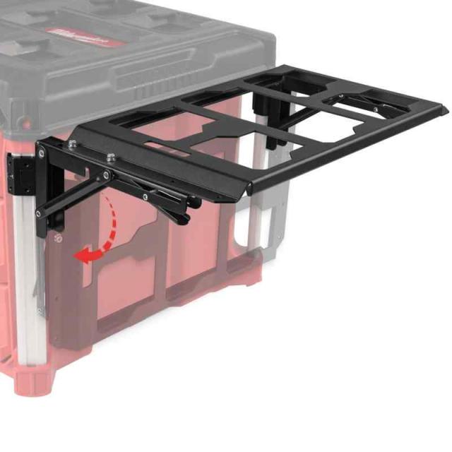 Folding Side Storage Mount Compatible with Milwaukee PACKOUT Tool Box System, Foldable Side Organizer Holder for Compact Tool Bo