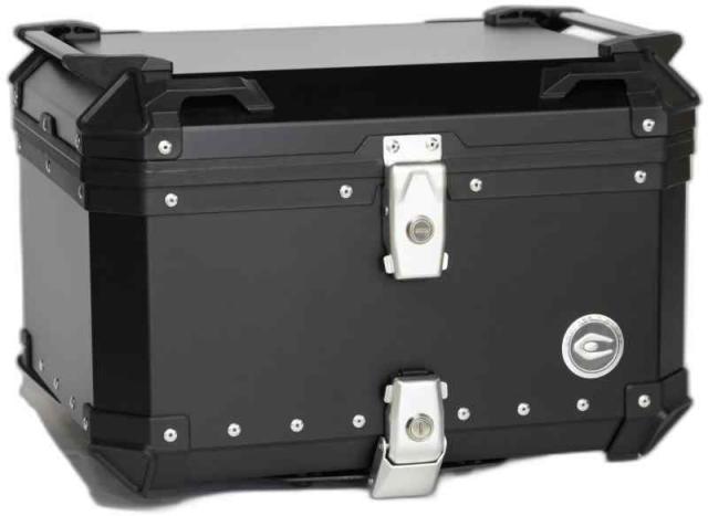 クーケース COOCASE バイク用アルミトップケース リアボックス 55L 大容量 汎用 ツーリング デリバリー ベースプレート付き 鍵2本付き (ブラック)