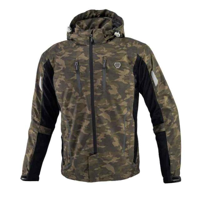 [KOMINE] バイク用 ジャケット JK-1123 プロテクトハーフメッシュパーカ 07-1123 メンズ Camo Black XL