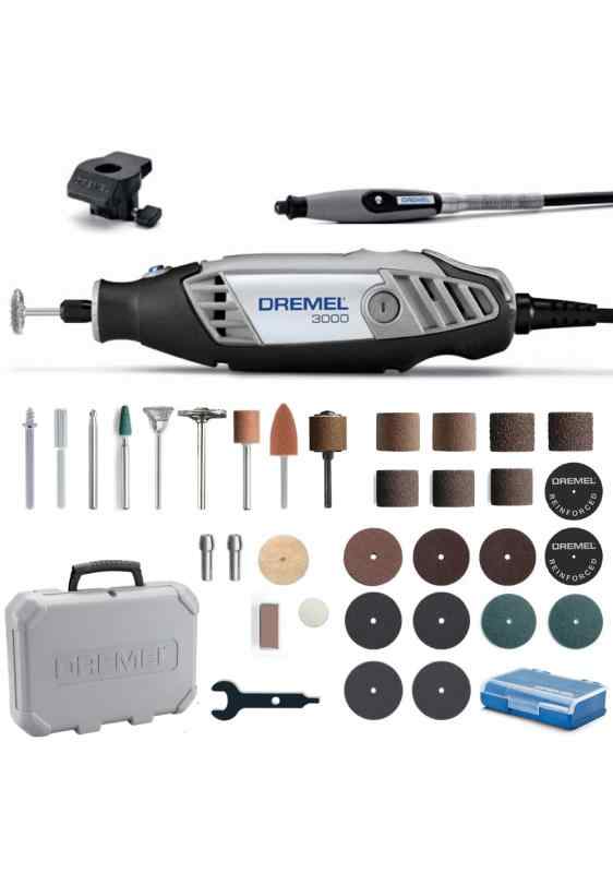 Dremel(ドレメル) ハイスピードロータリーツール(60Hz/90W)〔3000-2/30-60〕切削工具 2+21種30ピース入り 最大32,000回転/分 リューター 彫刻/削り出し/研磨/切断/切削/汚れ落とし/磨き/研削/研ぎ・刃付け