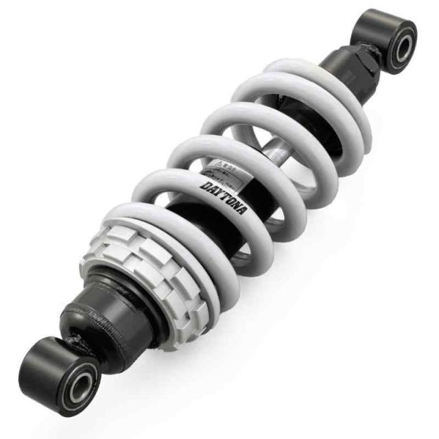 デイトナ(Daytona) バイク用 リアサスペンション グロム(13-20)専用 250-258mm 車高調整機能付き 乗り心地改善 強化リアショック ブラックボディ/ホワイトスプリング 92483