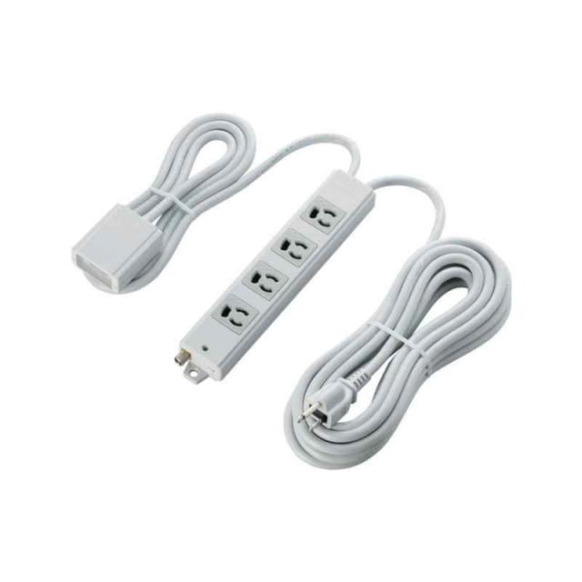 エレコム 電源タップ 手元スイッチ付き 抜け止めコンセント 4個口 3Pプラグ 5m グレー T-WRMT3450LG/RSの通販は 6,238円