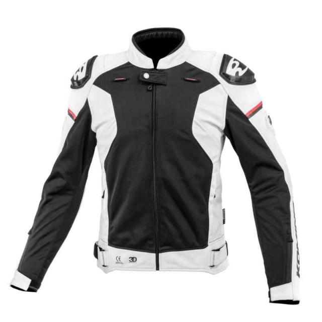 KOMINE バイクジャケット ブラック/ホワイト KOMINE 防水ジャケット L