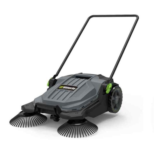 Vittorio(ヴィットリオ) 歩行手押式清掃機 スイーパー ZSP-20 電源不要 手で押すだけで埃・落葉等のゴミ回収が可能 本体幅670×奥行690×高さ270〜808mm(ハンドル角度による) 清掃幅650mm 回収容量20L 両サイド回転ブラシ＋
