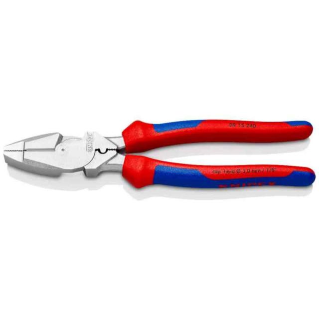 KNIPEX クニペックス 圧着付き架線工事用強力ペンチ コンフォートグリップハンドル クロムメッキ仕様 全長240mm 0915-240_1