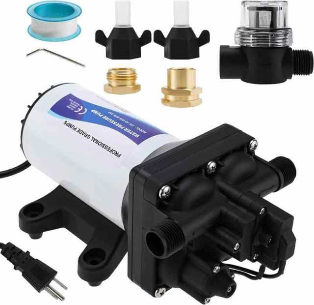 Amarine Made 給水 排水ポンプ ダイヤフラムウォーターポンプ 最大55PSI 20.8L/min キッチン バスルーム RV ボート ガーデン 家庭などに適用の通販は