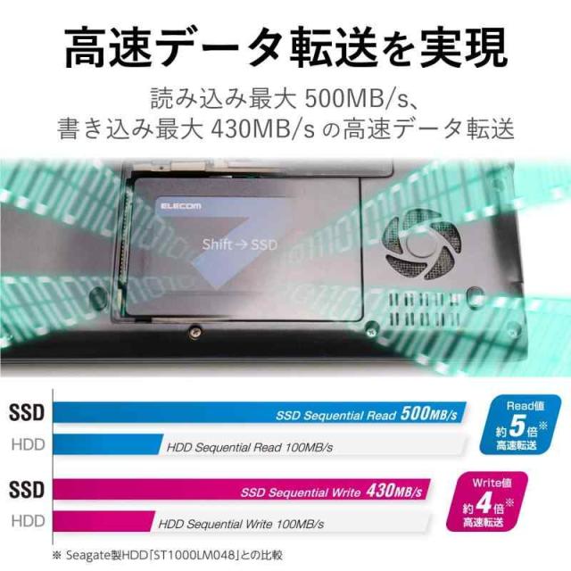 エレコム 内蔵SSD 480GB 2.5インチ SATA3.0 HDDケース付 データ移行ソフト HD革命 Copy Drive Lite付 ESD-IB0480G_2